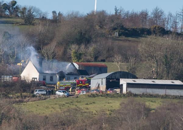 Emergency services at the scene of a house fire which claimed at least three lives at Molly Road, Derrylin in Co Fermanagh