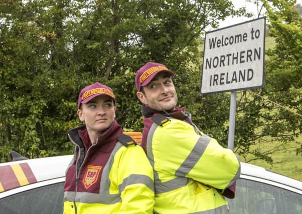 The Road Patrol team of Tracy Jones (played by Diona Doherty) and Connor Lafferty (played by Patrick Buchanan)