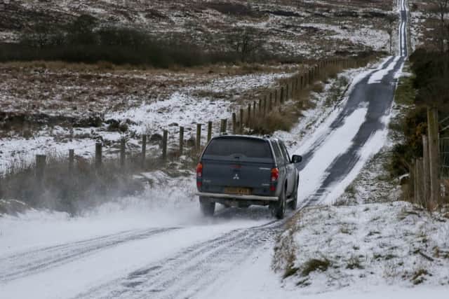 Snow sweeps across Pigeon Top forest in Co Tyrone