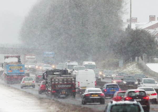Heavy traffic on the M1 motorway heading into Belfast outside Lisburn yesterday. 

Picture by Jonathan Porter/PressEye