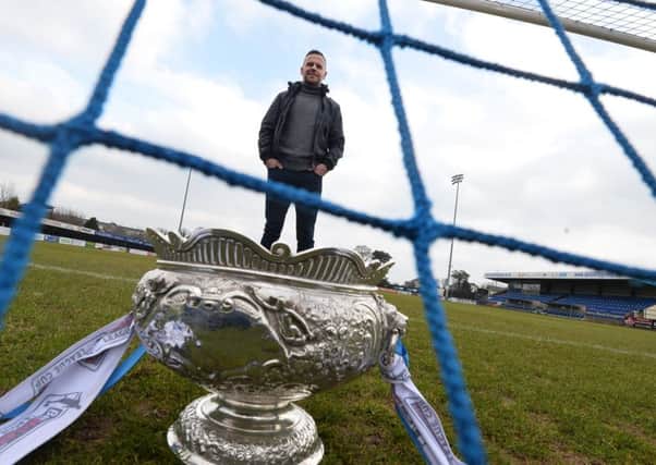 Dungannon Swifts Manager Rodney McAree admits he enjoys getting out on the training pitch with the players and leading by example. Pic by Colm Lenaghan, Pacemaker