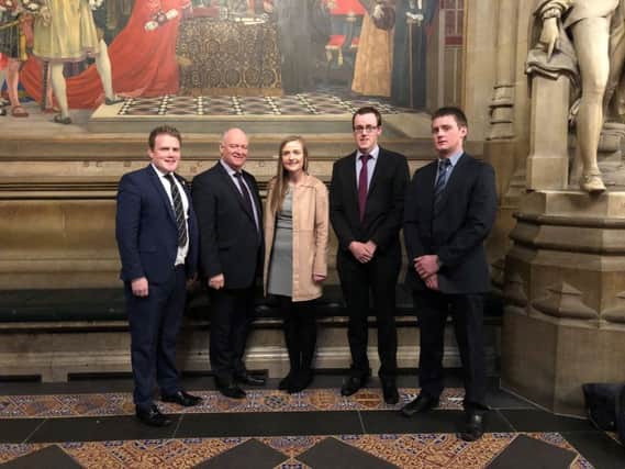 EFRA committee member David Simpson MP (second left) welcomed a YFCU delegation to Westminster earlier this week