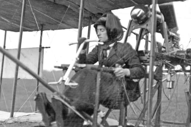 Pioneering aviator Lilian Bland at the controls of the Mayfly in 1910. Pic: www.lilianbland.ie