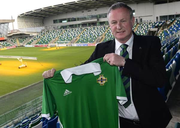 Michael O'Neill at the National Football Stadium at Windsor Park in Belfast.
Picture By: Arthur Allison/Pacemaker