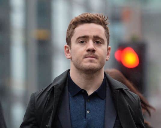 Ulster and Ireland rugby player Paddy Jackson arrives at court this morning.  
Picture: Pacemaker.