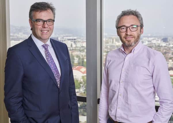 Invest NI chief executive Alastair Hamilton with Michael Howells, British Consul General in Los Angeles at the opening of the Invest NI office there