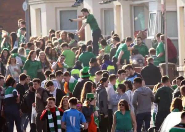 Picture taken during St Patrick's Day celebrations in the Holylands in 2016
