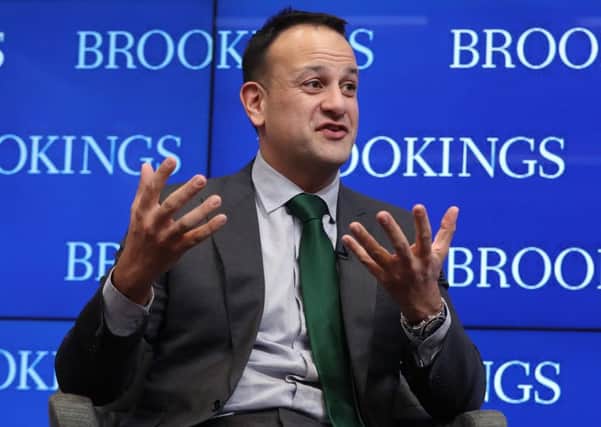 Taoiseach Leo Varadkar takes questions from the floor af giving a  foreign policy speech at the Brookings Institute in Washington DC. Photo: Niall Carson/PA Wire