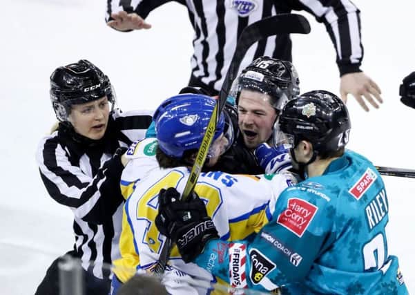Tempers flare in the Giants clash with Fife on Saturday night