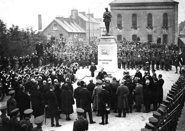 Unveiling ceremony of Enniskillen War Memorial, 25th October 1922.  Photograph: Enniskillen Castle Museums