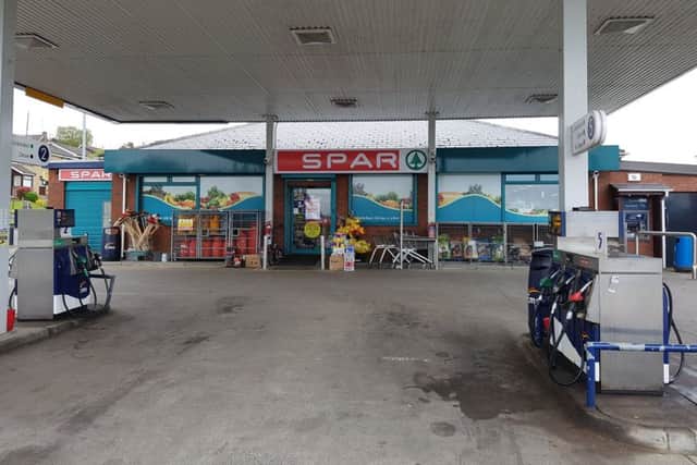 The existing filling station and Spar store at Hillsborough Road, Dromore.