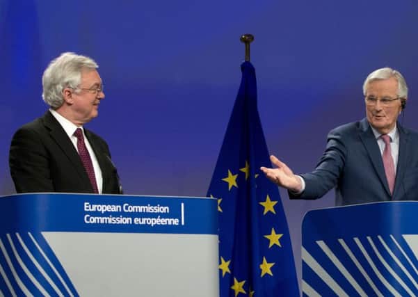 EU seem to have David Davis, left with the EU Brexit negotiator Michel Barnier, as an ally who will accept border plan which would effectively place NI outside UK