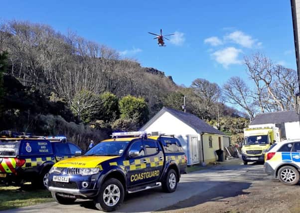 Murlough Bay in Co Antrim where a male climber in his early twenties sustained serious injuries after falling 12 metres from the cliff face onto difficult terrain. Pic: McAuley Multimedia