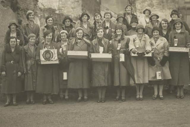 Enniskillen ladies selling poppies, 1930s. Photograph: Joan Carson