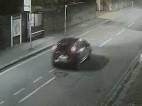 Undated handout CCTV image issued by theb Metropolitan Police of a car police wish to trace as part of an investigation into the stabbing of Elizabeth Hurley's nephew and another man in Wandsworth, London