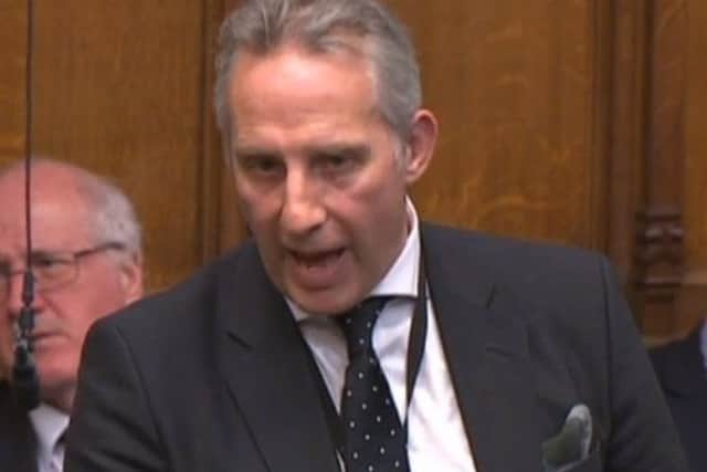 Ian Paisley MP speaking in the House of Commons on Wednesday