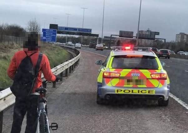 Police stopped the cyclist on March 21.
