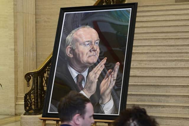 The new Martin McGuinness portrait was unveiled at Stormont on Thursday