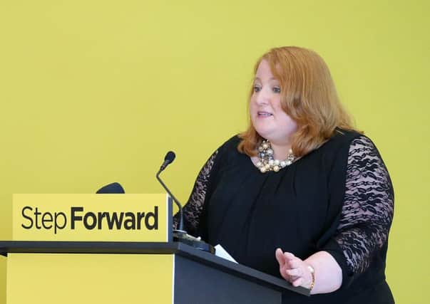 Alliance Party leader Naomi Long pictured at their annual conference at the Stormont Hotel in Belfast on 24 March`.Photo by Kelvin Boyes  / Press Eye.