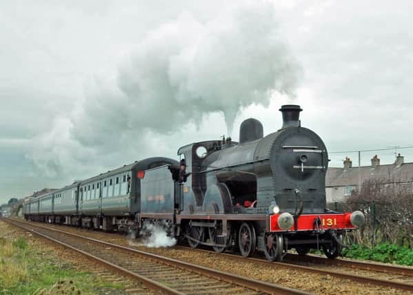 Engine No 131 on a trial run between whitehead and Belfast in 2017