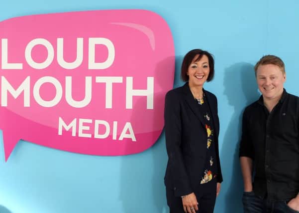 Loud Mouth Media MD Mark Haslam with Moira Loughran, Invest NI
