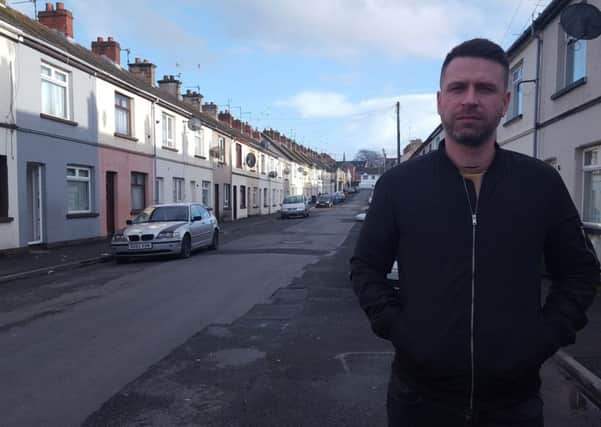 Sinn Fein Cllr Keith Haughian in Albert St Lurgan when he first aired residents concerns about illegal activity in the area