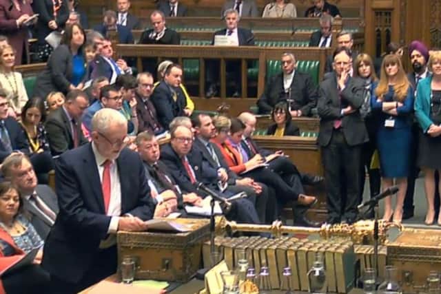 Labour party leader Jeremy Corbyn speaks during Prime Minister's Questions in the House of Commons, London on March 14. Chris Moncrieff says: "The potholes are getting bigger for Mr Corbyn and it will take more than the hard-line Momentum Group campaigners to restore trust in him"
 Photo: PA Wire