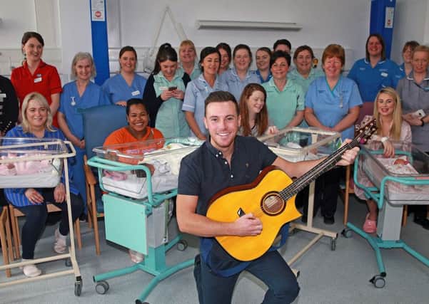 Singing sensation Nathan Carter surprised patients and staff earlier today at Craigavon Area Hospital yesterday