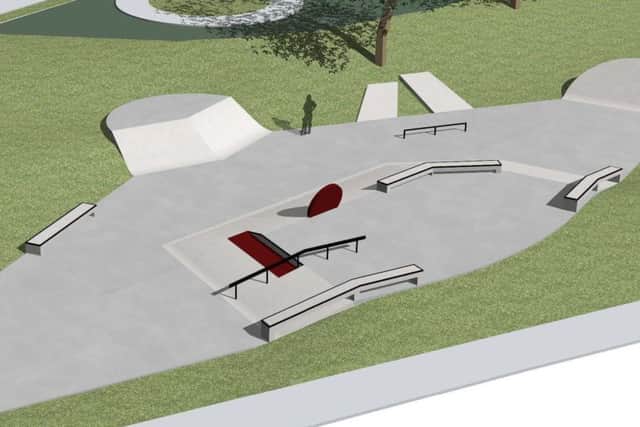 A computer-generated image of the Â£250k urban sports facility at Solitude Park.