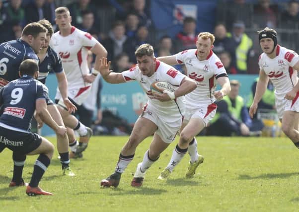Adam McBurney during the quarter-final of the British and Irish Cup between Bedford Blues and Ulster Rugby A