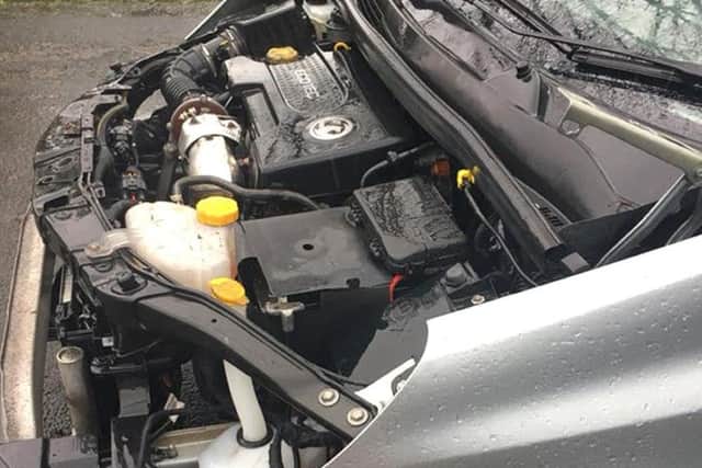 This Vauxhall Corsa had its bonnet, grille and lights stolen overnight between Good Friday and Easter Saturday whilst parked outside its owner's house