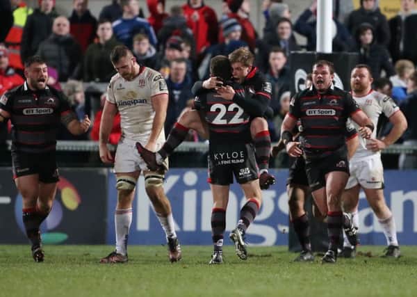 Edinburgh defeated Ulster in Belfast with a last gasp drop goal