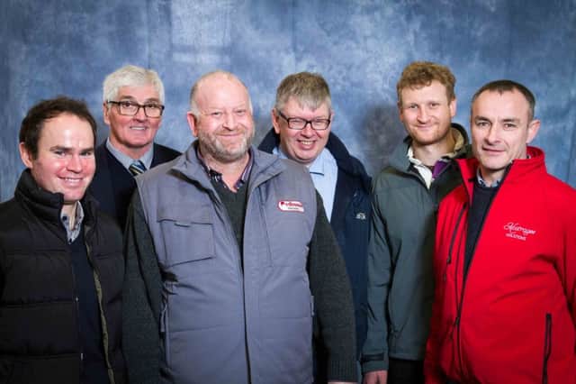 Pictured at the launch of Holstein NI's Open Day are host farmers Alan and David Irwin, Redhouse Herd, Benburb, with Holstein UK president David Perry, and Holstein NI officials Jason Booth, vice chairman; John Martin, secretary; and Tommy Henry, chairman. Picture: David Devennie