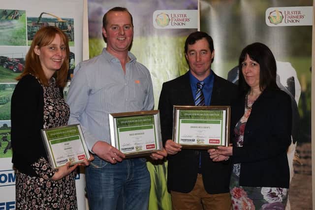Silage competiton winners Angela Steele, Roger McCracken, Andrew McClements and Sarah McClements