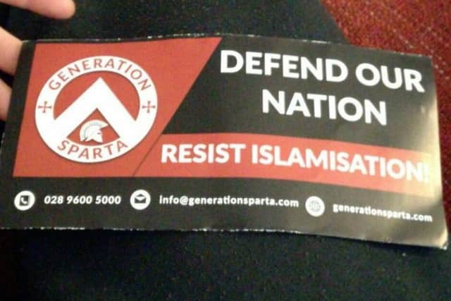 Screenshot of anti-Islam leaflet distributed in Ravenhill, Belfast.