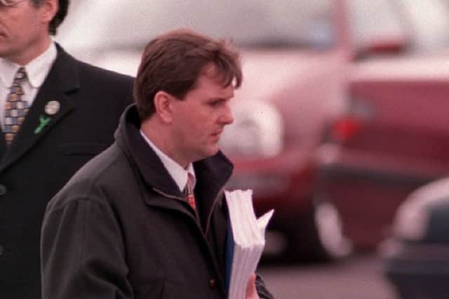 The then Ulster Unionist Jeffrey Donaldson walks out of the Good Friday negotiations early in 1998 after opposing the party's stance on early release of political prisoners. He later joined the DUP. Picture Pacemaker