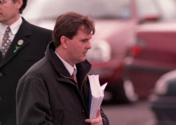 The then Ulster Unionist Jeffrey Donaldson walks out of the Good Friday negotiations early in 1998 after opposing the party's stance on early release of political prisoners. He later joined the DUP. Picture Pacemaker