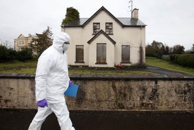 Forensics at the scene of the murder in Maghera