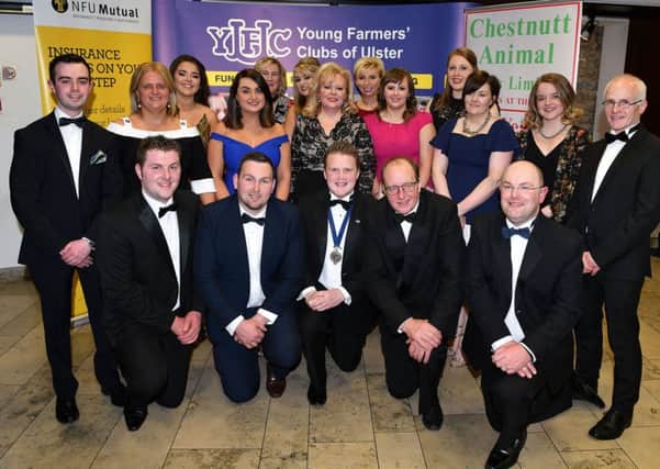 Pictured with YFCU president, James Speers at the arts gala held in the Millennium Forum on Saturday 7th April, are producers of the arts festival club plays