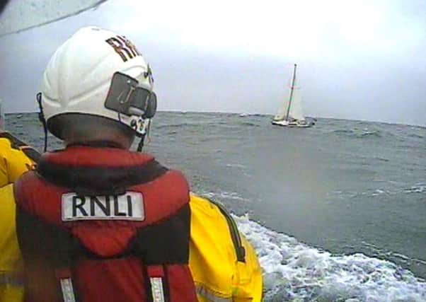 Volunteers from Portaferry RNLI to go to the aid of a man on board an 18-foot yacht experiencing serious problems off the County Down coast today.