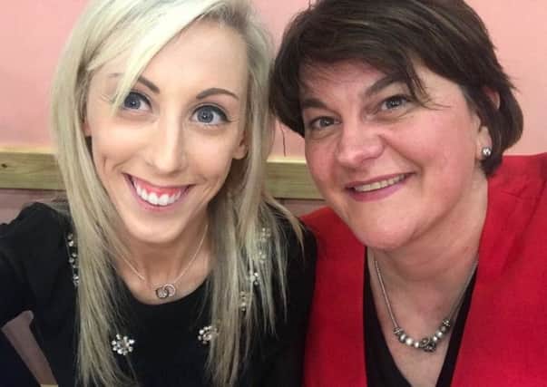 Carla Lockhart with her party leader Arlene Foster