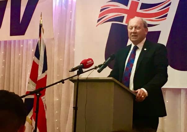 Jim Allister addressing the TUV conference in Cookstowns Royal Hotel on Saturday