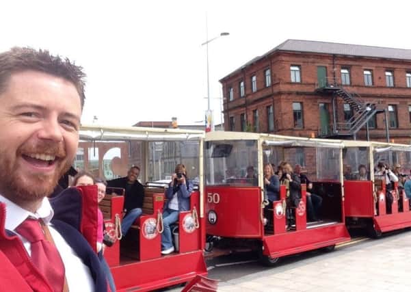 Chris Bennett, who is chaplain for the Titanic Quarter and also works as a tour guide on board the 'Wee Tram'