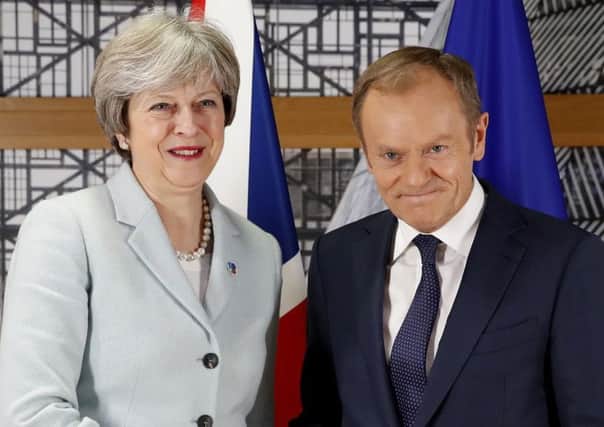 Prime Minister Theresa May with European Council president Donald Tusk