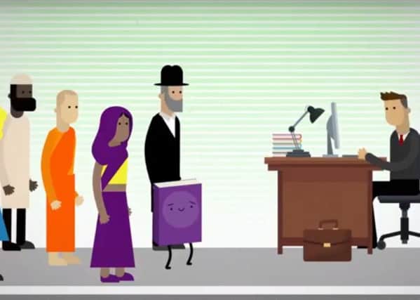 A scene from the animation jointly produced by the NIHRC and Evangelical Alliance