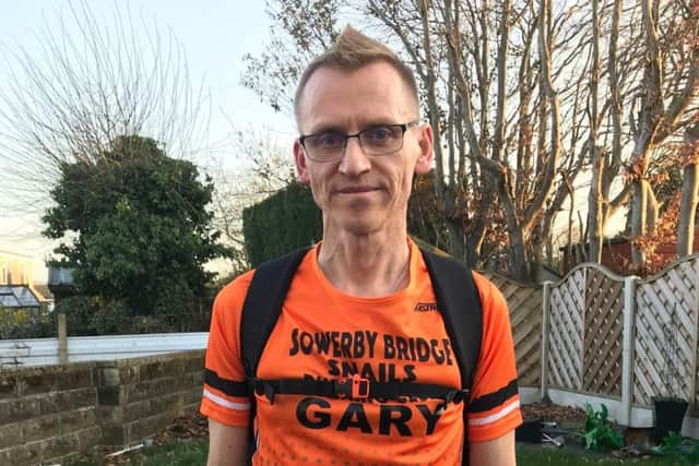 Gary Taylor, who was diagnosed with a rare schwannoma tumour in 2016, and will be running this weekend's London Marathon while being fed through a tube in his stomach after the removal of the tumour from his neck meant that he can never eat a normal meal again or drink.