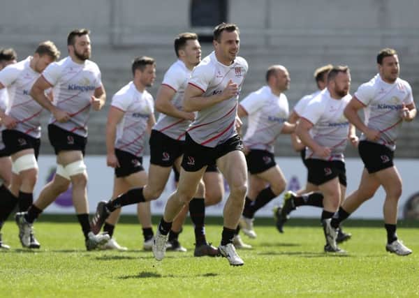 Ulster players during Captains Run yesterday ahead of todays PRO14 match against Glasgow