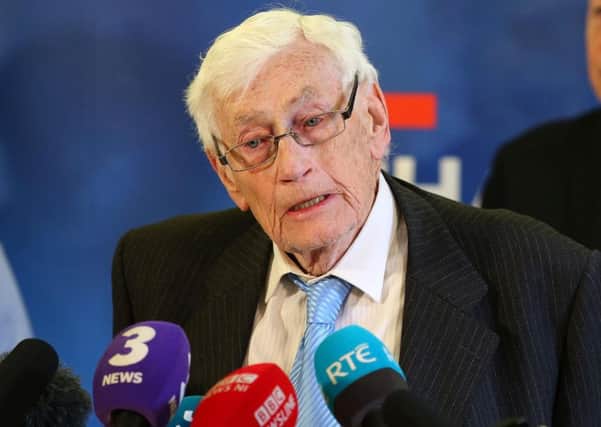 Seamus Mallon, former deputy leader of the SDLP, on the 20th  anniversary of the 1998 Belfast Agreement. He spoke movingly about the destruction caused by violence on all sides, including the IRA murder of farmers, and was dismissive of the notion that such victims were part of the British 'war machine'.
Picture: Pacemaker