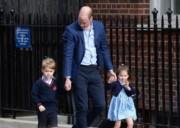 The Duke of Cambridge with Prince George and Princess Charlotte