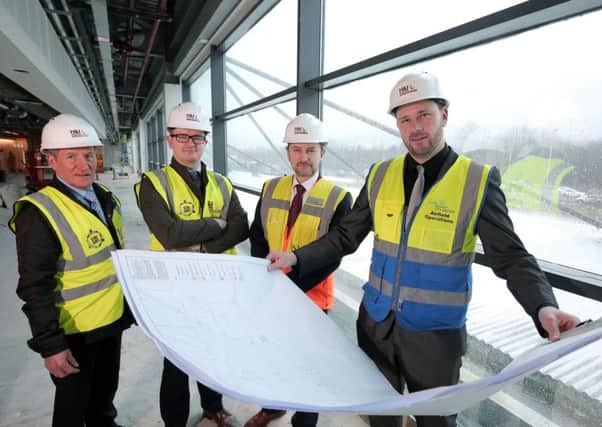 Michael Carroll, Project Manager at H&J Martin Fit Out, William Sproule, Fit Out Director at H&J Martin Fit Out, Chris Horner, Capital Projects and Engineering Manager at Belfast City Airport, and Jonny Rice, Capital Projects Engineer at Belfast City Airport